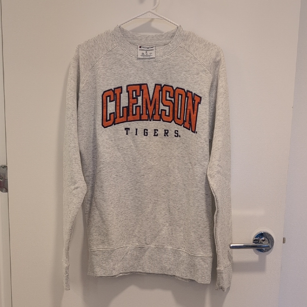 Champion Heather Gray Clemson Crewneck Sweatshirt
